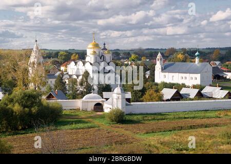 Convent of the Intercession (Pokrovsky monastery) in Suzdal, Russia. Ancient town of Suzdal is a tourist attraction as a part of the Golden Ring of Ru Stock Photo