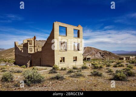 Rhyolite Ghost Town, Beatty Nevada - Stock Photo