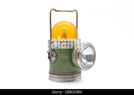 Vintage metal lantern, isolated on a white background Stock Photo