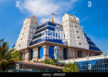 Sri Radha Krishna Temple is located at Bangalore in India, one of the largest ISKCON temples in the world Stock Photo