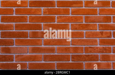 Classic Photograph Of Perfect Orange Brick Wall Square Background Stock Photo