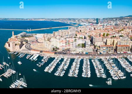 Old Port in Marseille. Marseille is the second largest city of France. Stock Photo