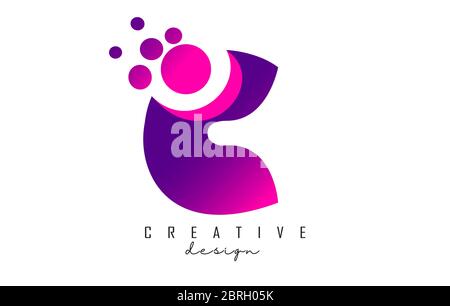 HE H E Dots Letter Logo with Purple Pink Magenta Bubbles Texture Vector ...