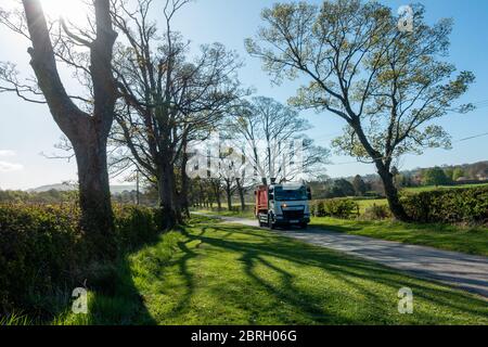Domestic recycling collection in rural Yorkshire,, UK Stock Photo