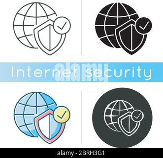 world connection shield cybersecurity data protection vector ...