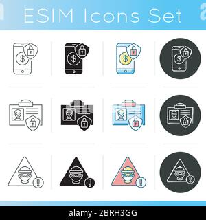 Cybersecurity icons set Stock Vector
