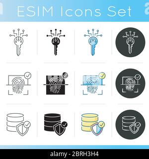 Security system icons set Stock Vector