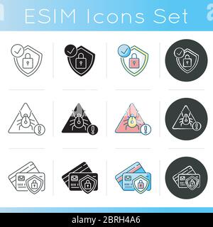 Cybersecurity icons set Stock Vector