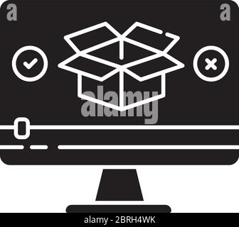 Product video black glyph icon Stock Vector