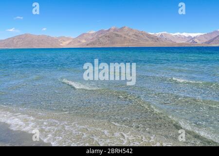 Pangong lake located in Ladakh, India. Stock Photo