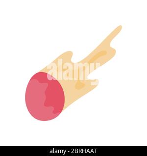 asteroid falling on planet line icon vector illustration Stock Vector ...