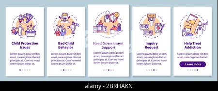 Need assistance onboarding mobile app page screen with concepts Stock Vector