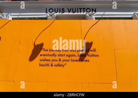 Louis Vuitton Store removed barricade and prepares to reopening at SOHO  Stock Photo - Alamy