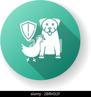 Wildlife protection green flat design long shadow glyph icon Stock Vector