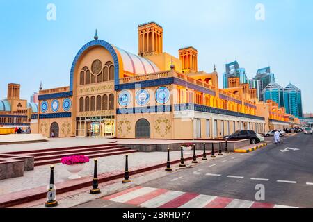 SHARJAH, UAE - MARCH 01, 2019: Blue Souk or Central Market is located in the centre of Sharjah city in United Arab Emirates or UAE
