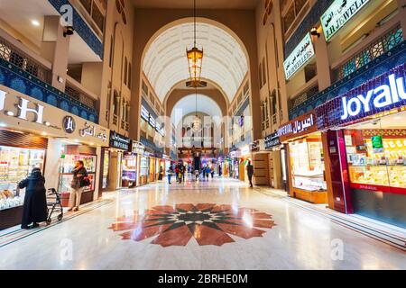 SHARJAH, UAE - MARCH 01, 2019: Blue Souk or Central Market is located in the centre of Sharjah city in United Arab Emirates or UAE Stock Photo