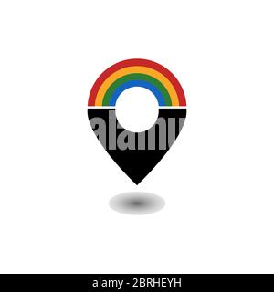 rainbow map pointer vector design template illustration Stock Vector