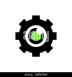 gear eye vector design template illustration Stock Vector