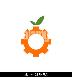 gear fruit vector design template illustration Stock Vector
