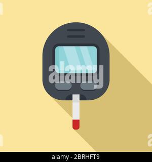 Glucose meter icon. Flat illustration of glucose meter vector icon for web design Stock Vector
