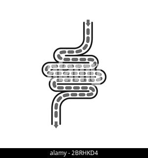 Intestine. Vector design. Stock illustration isolated on a white background. Stock Vector