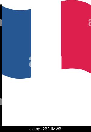 france flag line and fill style icon design, Bastille day and french theme Vector illustration Stock Vector
