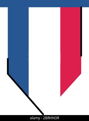 france banner line and fill style icon design, Bastille day and french theme Vector illustration Stock Vector