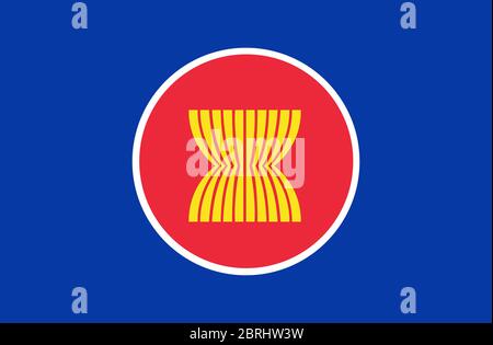 ASEAN Flag illustration,textured background, Symbols and official flag of ASEAN,for advertising ,promote, TV commercial, ads, web design, magazine, ne Stock Photo