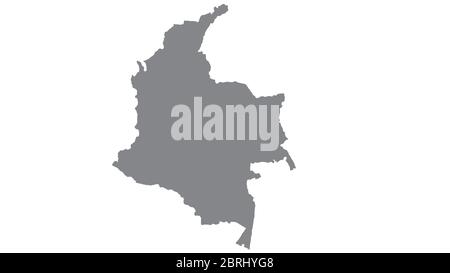 Colombia map with gray tone on  white background,illustration,textured , Symbols of Colombia,for advertising ,promote, TV commercial, ads, web design, Stock Photo