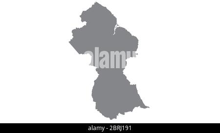 Guyana map with gray tone on  white background,illustration,textured , Symbols of  Guyana,for advertising ,promote, TV commercial, ads, web design, ma Stock Photo