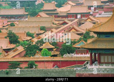 View of the roofs of The Forbidden City, Beijing, China Stock Photo