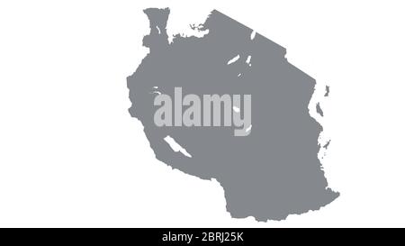 Silhouette of the map of Tanzania with its flag Stock Photo - Alamy
