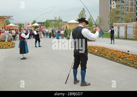 Bavarian whip Dance, Germany Stock Photo