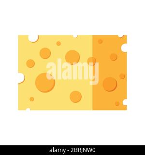 Cheese cube piece vector icon isolated on white background. Stock Vector