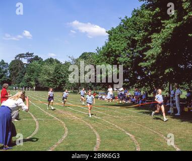 School sports day at girl's school, Windsor, Berkshire, England, United Kingdom Stock Photo