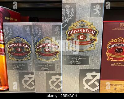 Orlando,FL/USA -5/13/20: A display of Chivas Regal Blended Scotch Whisky at a Publix liqour store. Stock Photo