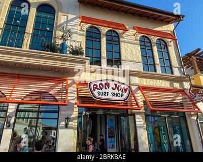 Orlando, FL/USA-2/13/20: The Ron Jon storefront at an outdoor mall in Orlando, Florida. Stock Photo