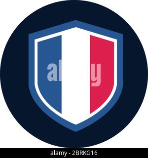 france shield block and flat style icon design, Bastille day and french ...
