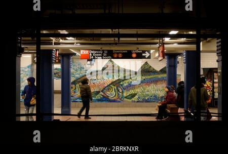 Essex street subway station Manhattan NYC Stock Photo