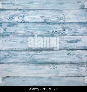 Beautiful wooden background of old weathered boards. Colors are blue and white. Stock Photo