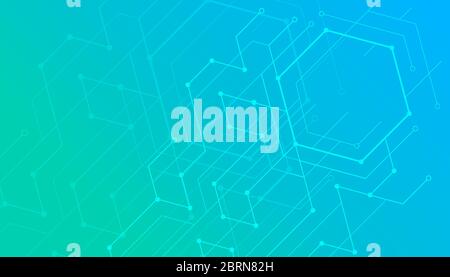 Abstract lines and dots connect background. Technology connection digital data and big data concept. Stock Vector