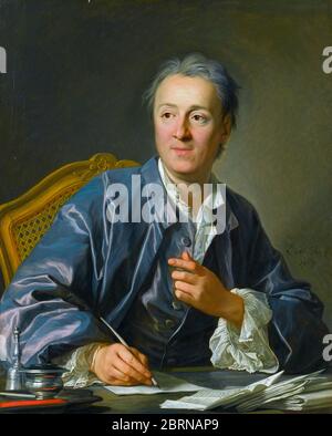 Portrait of Denis Diderot (1713-1784) French philosopher, novelist and editor of the Encyclopédie,  Artist Louis-Michel van Loo (1707 – 1771) , Year 1767 Stock Photo