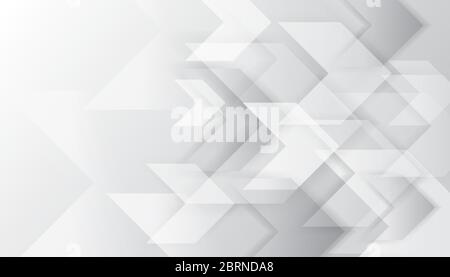 Abstract geometric white and grey arrows modern background. Stock Vector