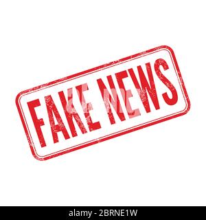 Fake News, Red rubber stamp isolated on white background. Stock Vector