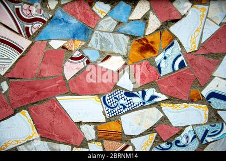 Mosaic of broken tiles Stock Photo