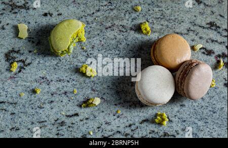 Macarons On Marble Stock Photo