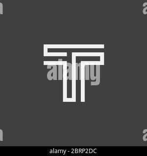 letter T line minimalist design logo vector Stock Photo