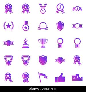 Award gradient icons on white background, stock vector Stock Vector