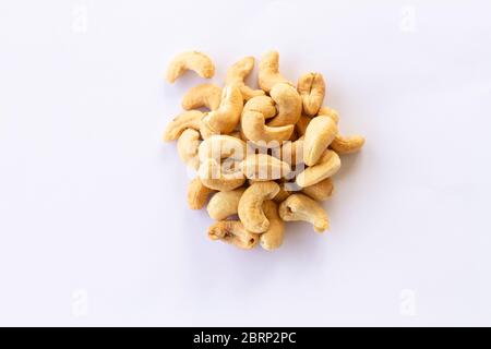 Roasted salted cashew nut isolated on a white background Stock Photo