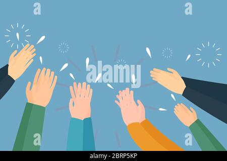 People hands applaud. Human hands clapping ovation. Human hands clapping ovation for doctor and medical people for fighting coronavirus or covid-19. b Stock Vector